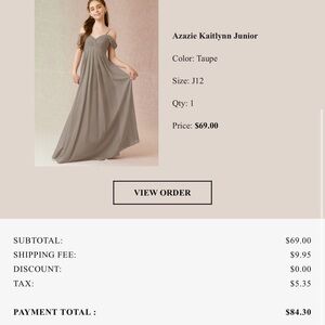 Azazie Kaitlynn Junior Dress in Taupe